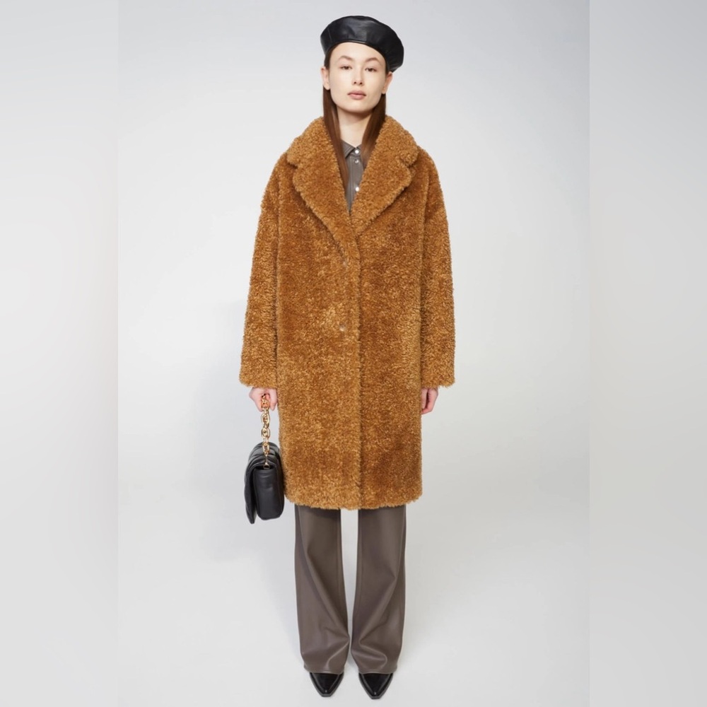 STAND STUDIO Anika Coat Faux Shearling in Camel - 36/S - Picture 4 of 16